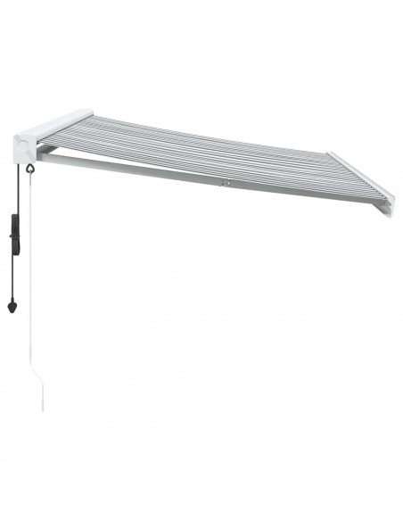 Tenda Retrattile Antracite e Bianca 3,5x2,5m Tessuto/Alluminio