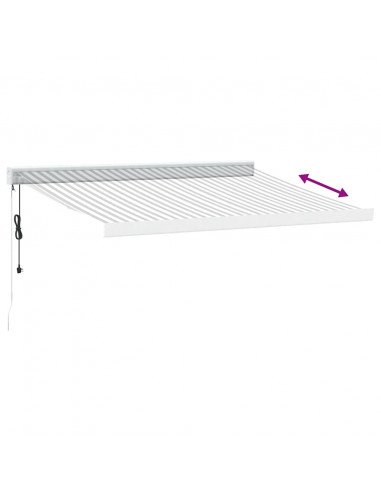 Tenda Retrattile Antracite e Bianca 3,5x2,5m Tessuto/Alluminio