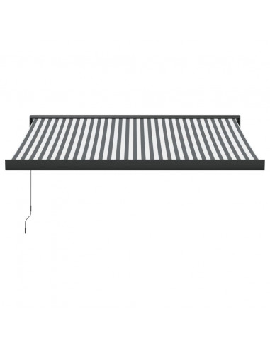 Tenda Retrattile Antracite e Bianca 3,5x2,5m Tessuto/Alluminio