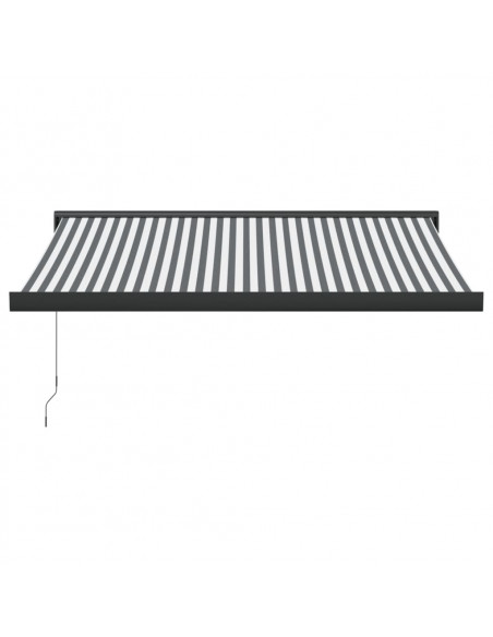 Tenda Retrattile Antracite e Bianca 3,5x2,5m Tessuto/Alluminio