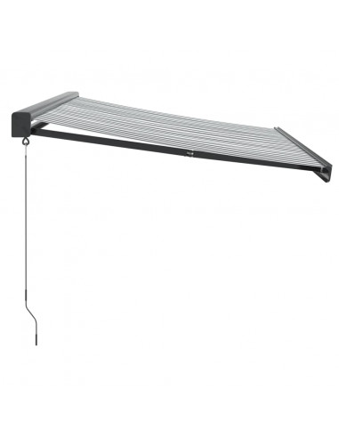 Tenda Retrattile Antracite e Bianca 3,5x2,5m Tessuto/Alluminio