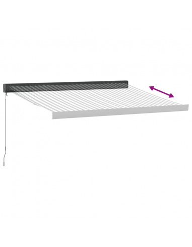 Tenda Retrattile Antracite e Bianca 3,5x2,5m Tessuto/Alluminio