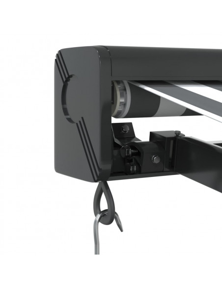 Tenda Retrattile Antracite e Bianca 3,5x2,5m Tessuto/Alluminio