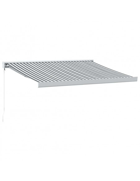 Tenda Retrattile Antracite e Bianca 3,5x2,5m Tessuto/Alluminio