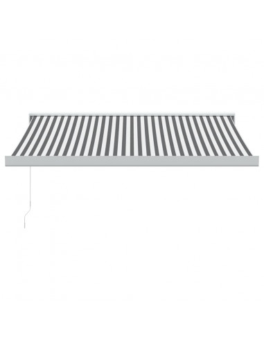 Tenda Retrattile Antracite e Bianca 3,5x2,5m Tessuto/Alluminio