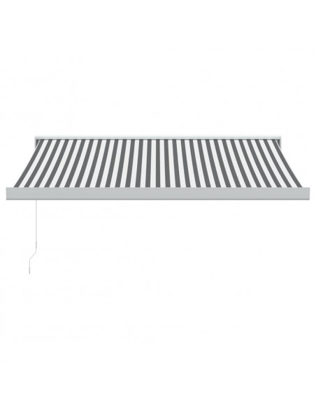 Tenda Retrattile Antracite e Bianca 3,5x2,5m Tessuto/Alluminio
