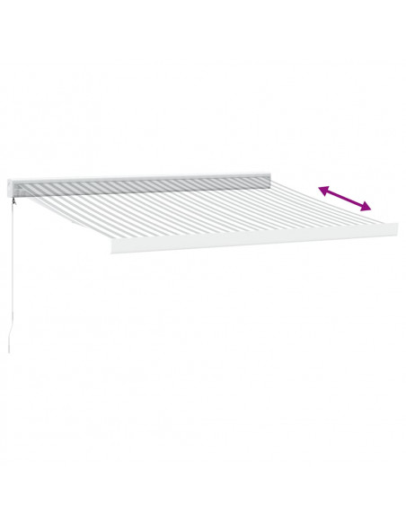Tenda Retrattile Antracite e Bianca 3,5x2,5m Tessuto/Alluminio