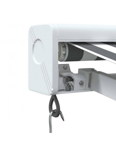 Tenda Retrattile Antracite e Bianca 3,5x2,5m Tessuto/Alluminio