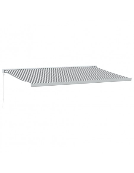 Tenda Retrattile Antracite e Bianca 5x3 m Tessuto e Alluminio