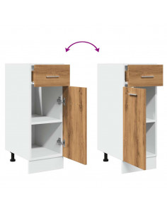 Cassettiera Rovere Artigianale 30x46x81,5 cm Legno Multistrato