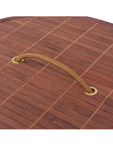 Cesto Portabiancheria in Bambù Rotondo Marrone