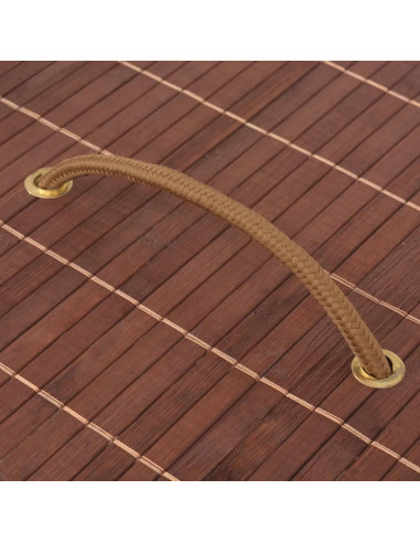 Cesto Portabiancheria in Bambù Rettangolare Marrone