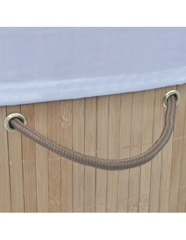 Cesto Portabiancheria in Bambù Ovale Colore Naturale