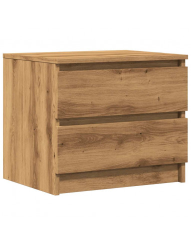 Comodini 2pz Rovere Artigianale 50x40x43.5 cm Legno Multistrato