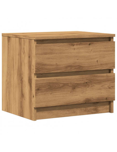 Comodini 2pz Rovere Artigianale 50x40x43.5 cm Legno Multistrato