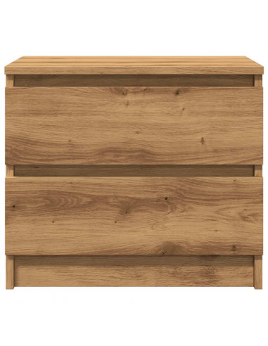 Comodini 2pz Rovere Artigianale 50x40x43.5 cm Legno Multistrato