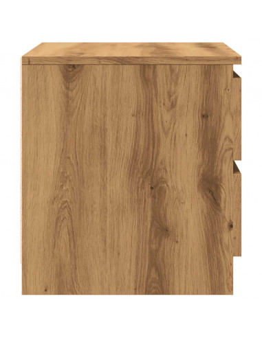Comodini 2pz Rovere Artigianale 50x40x43.5 cm Legno Multistrato