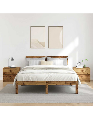 Comodini 2 pz Legno Antico 50x40x43.5 cm in Legno Multistrato