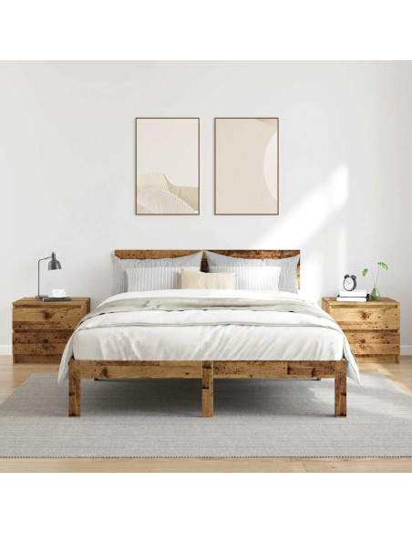 Comodini 2 pz Legno Antico 50x40x43.5 cm in Legno Multistrato