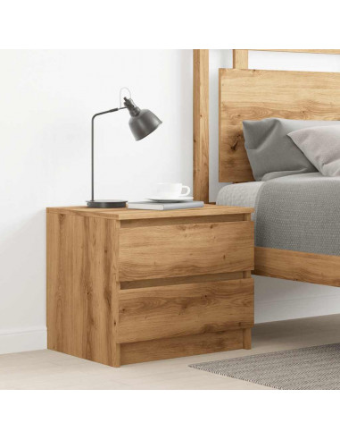 Comodino Rovere Artigianale 50x40x43.5 cm in Legno Multistrato