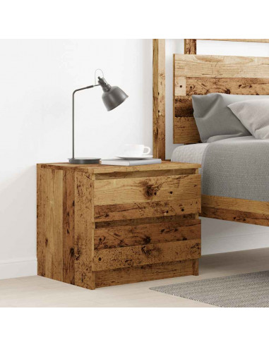 Comodino Legno Antico 50x40x43.5 cm in Legno Multistrato