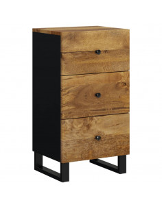 Credenza con 3 Cassetti 40x33,5x75 cm Legno Massello di Mango 2