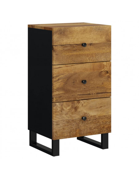 Credenza con 3 Cassetti 40x33,5x75 cm Legno Massello di Mango