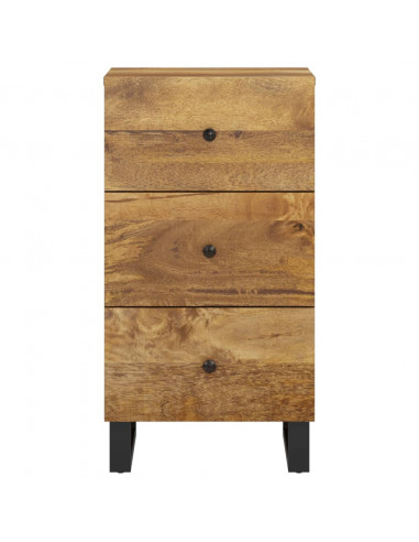 Credenza con 3 Cassetti 40x33,5x75 cm Legno Massello di Mango