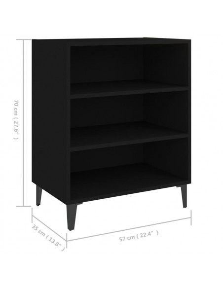 Credenza Nera 57x35x70 cm in Legno Multistrato