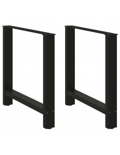 Gambe per Tavolino Nero 2 pz 70x(72-73) cm Acciaio