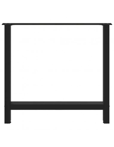 Gambe per Tavolino Nero 2 pz 70x(72-73) cm Acciaio