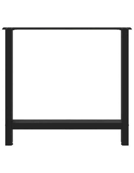 Gambe per Tavolino Nero 2 pz 70x(72-73) cm Acciaio