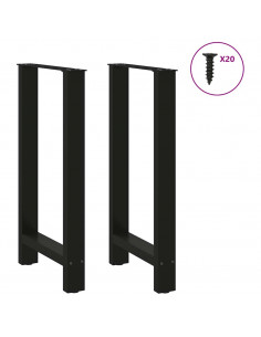 Gambe per tavolo da bar nere 2 pz 40x(90-91) cm in acciaio 2