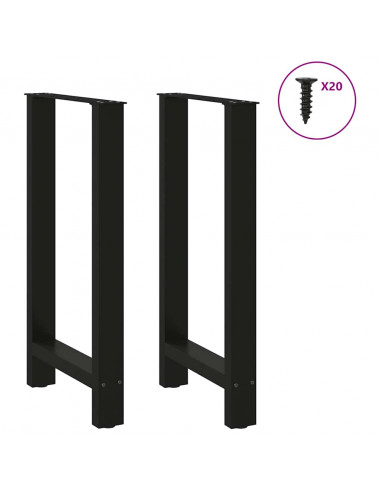 Gambe per tavolo da bar nere 2 pz 40x(90-91) cm in acciaio