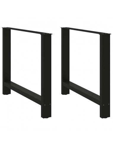 Gambe per Tavolino Nero 2 pz 100x(72-73) cm Acciaio