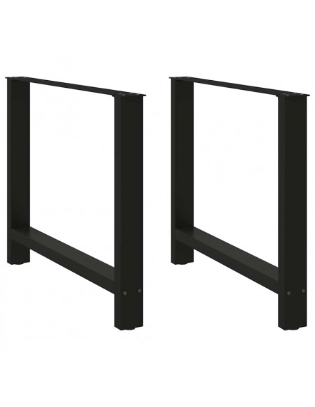 Gambe per Tavolino Nero 2 pz 100x(72-73) cm Acciaio