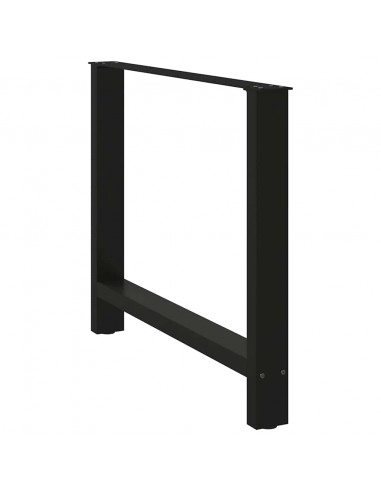 Gambe per Tavolino Nero 2 pz 100x(72-73) cm Acciaio