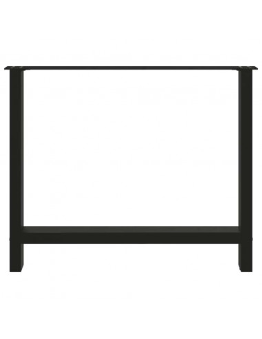 Gambe per Tavolino Nero 2 pz 100x(72-73) cm Acciaio