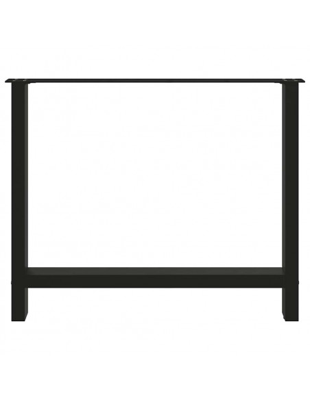 Gambe per Tavolino Nero 2 pz 100x(72-73) cm Acciaio