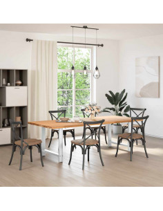 Gambe per tavolo da pranzo bianche 2 pz 70x(72-73) cm in acciaio 2