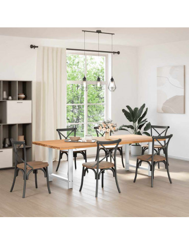 Gambe per tavolo da pranzo bianche 2 pz 70x(72-73) cm in acciaio