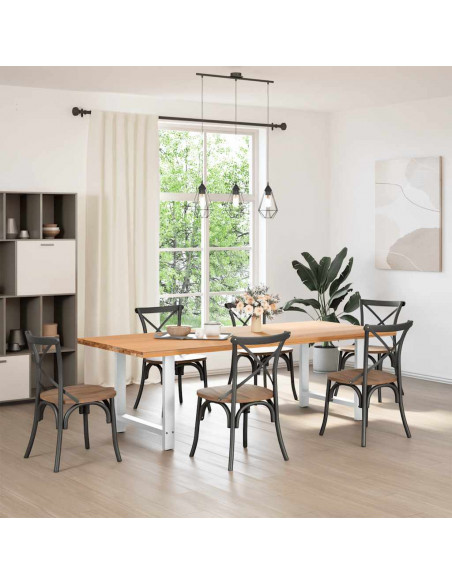 Gambe per tavolo da pranzo bianche 2 pz 70x(72-73) cm in acciaio