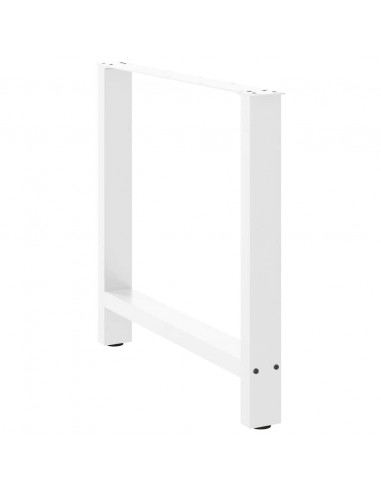 Gambe per tavolo da pranzo bianche 2 pz 70x(72-73) cm in acciaio
