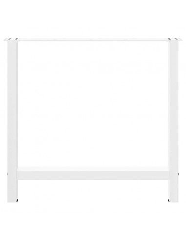 Gambe per tavolo da pranzo bianche 2 pz 70x(72-73) cm in acciaio