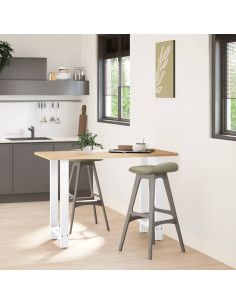 Gambe per tavolo da bar bianche 2 pz 50x(90-91) cm in acciaio 2