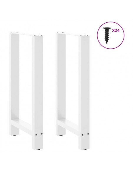 Gambe per tavolo da bar bianche 2 pz 50x(90-91) cm in acciaio