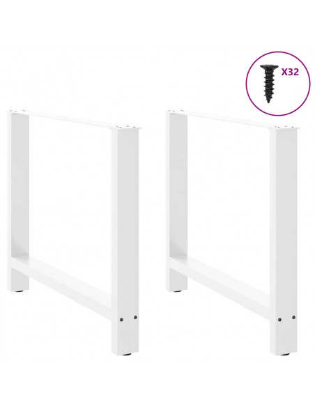 Gambe per Tavolino Bianco 2 pz 100x(72-73) cm Acciaio