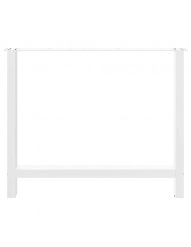 Gambe per Tavolino Bianco 2 pz 100x(72-73) cm Acciaio