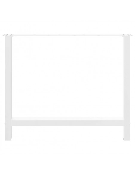 Gambe per Tavolino Bianco 2 pz 100x(72-73) cm Acciaio
