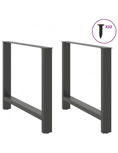 Gambe per Tavolino Antracite 2 pz 90x(72-73) cm Acciaio
